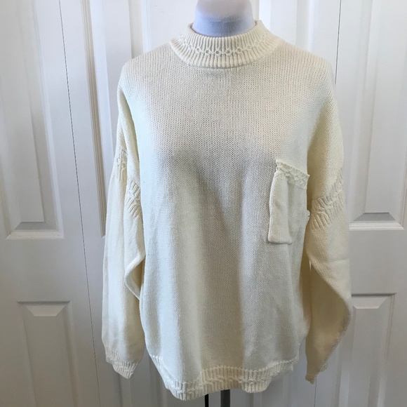Vintage Cream Grandma Cottage Core Sweater Large - Picture 1 of 8
